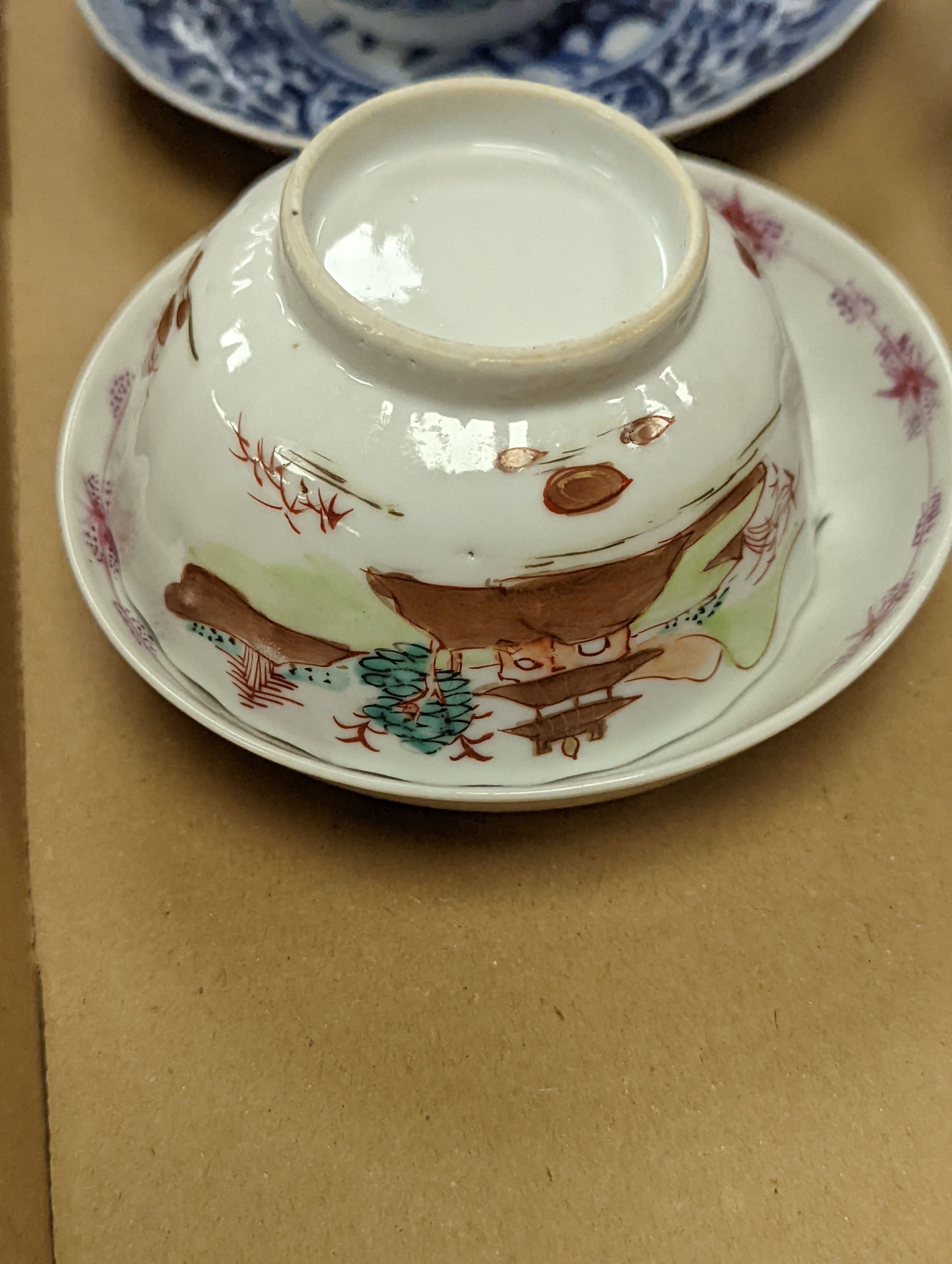 A group of Chinese porcelain teabowls and saucers, 18th-20th century